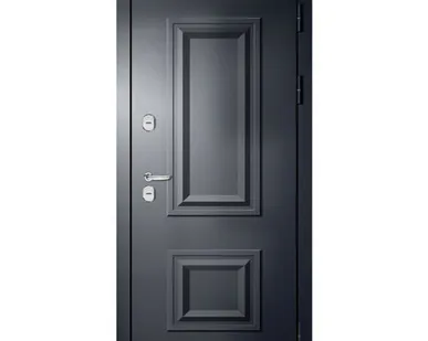 фото дверь входная Термо S12 Букле антрацит, белый матовый 960мм левая