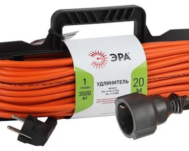фото Удлинитель силовой UFx-1e-3x1.5-20m-IP44 на рамке с/з 1 гнездо 20м ПВС 3х1.5 Эра Б0046829