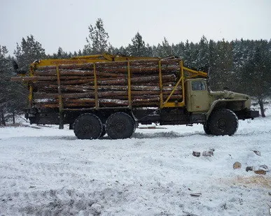 фото Аренда лесовоза с манипулятором