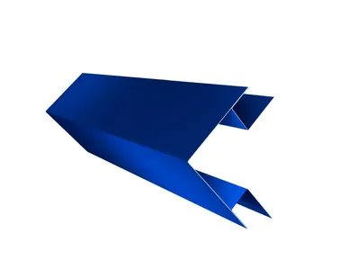 фото Планка угла внешнего сложного Экобрус Grand Line 0,45 PE с пленкой RAL 5005 сигнальный синий