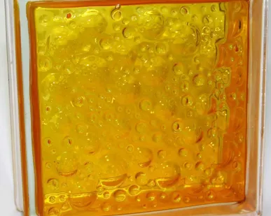 фото Стеклоблок Яркий Капля Медовый