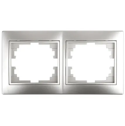 Фото №0 Рамка 2-м СП Plano 1-502-03 гор. алюм. Intro Б0030094