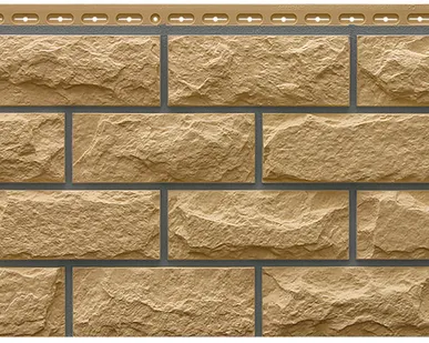 фото ФП Grand Line Колотый камень Премиум горчичная/Design песочный (шов RAL 7006)