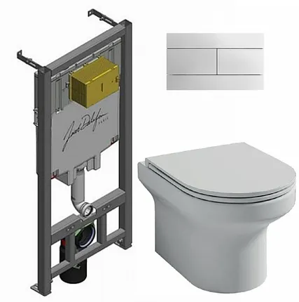 Фото №0 Унитаз c инсталляцией Jacob Delafon Elite E21742RU-00 сиденье тонкое микролифт, клавиша хром