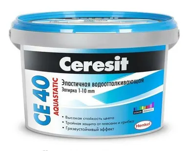 фото Затирка для швов Церезит CE-40/2 кг белый мрамор эластичная водоотталкивающая