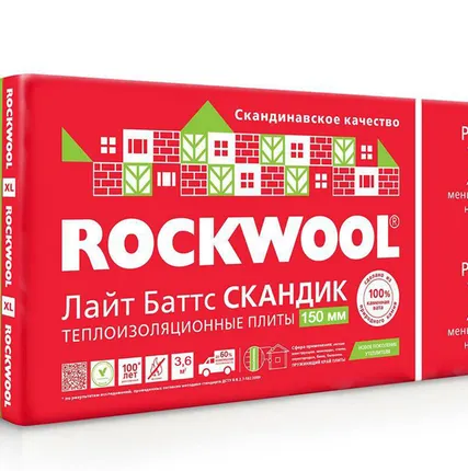 Фото №3 Минплиты Rockwool Лайт Баттс Скандик для балконов, полов, стен