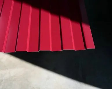 фото Профлист С-8 / красный / 0.45 мм. - RAL 3005 / Винно-красный - Глянцевая - с ЛКП - Первый - С-8 - Стандартные - Розница