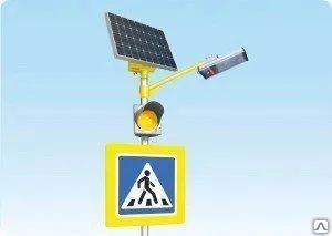 фото Освещение пешеходного перехода со светофором Т7 и светильником STGM-100/65.