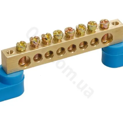 Фото №0 Шина N ноль на двух угловых изоляторах ШНИ-8х12-4-У2-С ИЭК (синий)