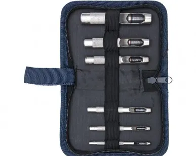 фото Набор пробойников для кожи 6 шт. 3,4,6,8,10,12.5 мм чехол Сибртех