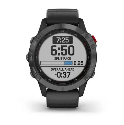 Фото №0 Часы Garmin Fenix 6 Pro Solar серые с черным ремешком