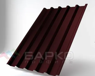 фото Профлист Н-44 - 1050 мм (1000 мм) Коричнево-красный RAL 3011 Полиэстер 0.5
