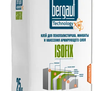 фото Клей для пенополистирола и минеральной ваты Bergauf Isofix, 25 кг
