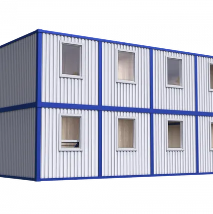 Фото №0 Модульное здание штаб строительства с туалетами в 2 этажа Модель: ВМ-М06 6.0 х 12.0 х 5.2