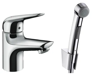 фото Смеситель для раковины с гигиеническим душем Hansgrohe Novus 71144000