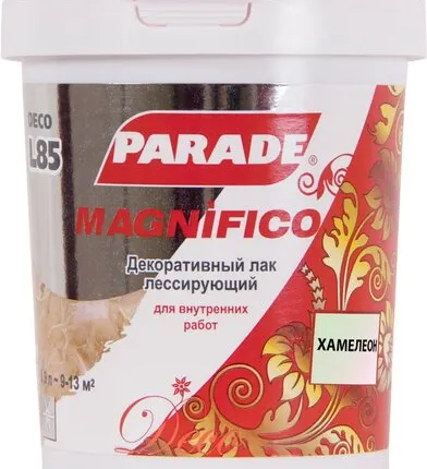 Фото №0 Лак PARADE Лак для декоративной отделки поверхностей PARADE L5 0,9 л глянцевый хамелеон 0005765