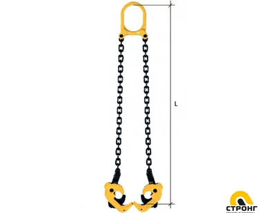 фото Цепной строп с захватами HARU для подъема бочек в вертикальном положении.