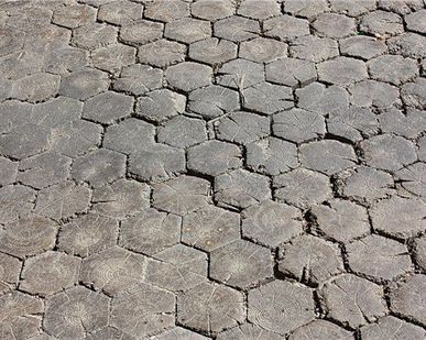 фото Деревянная брусчатка