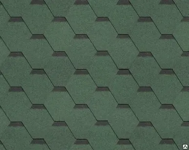 фото Гибкая черепица Shinglas, серия Классик, Кадриль Соната, цвет Зеленый