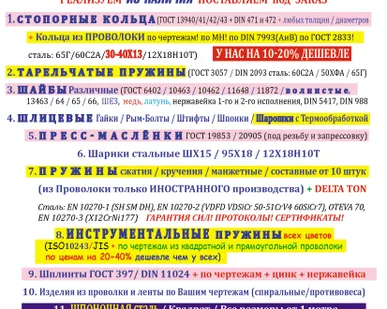 фото Стопорные Кольца ГОСТ/DIN , Шпоночную сталь, Тарельчатые пружины, Шайбы, Пресс-маслёнки, распродажа метизов.