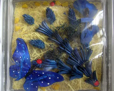 фото Стеклоблок эксклюзивный флористика РТ_017(Г) 190х190х80мм