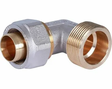 фото Угольник-переходник STOUT с наружной резьбой 1 1/4 x32 для металлопластиковых труб винтовой