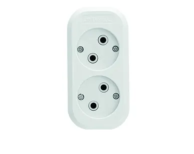 фото Колодка 2 гнезда без заземления АБС-пластик UNIVersal