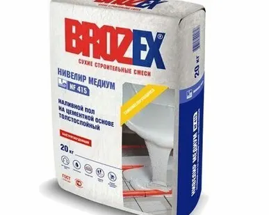 фото Пол наливной на цементной основе толстослойный BROZEX NF415 НИВЕЛИР МЕДИУМ, 20 кг