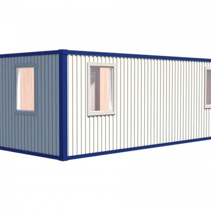 Фото №0 Модульное здание штаб строительства с тамбуром, кладовой и двумя туалетами модель: ВМ-М03 6.0 х 9.6 х 2.6