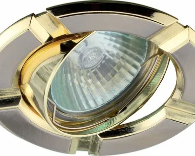 фото Светильник встр.для Г.Л.50Вт МR16 гравировка перламутровое золото\никель KL5AT PG/N