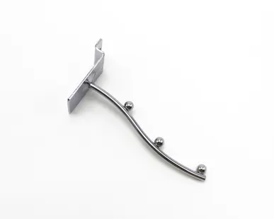 фото Кронштейн изогнутый (тонкий) на экономпанель с 3-мя шариками, 150мм, хром