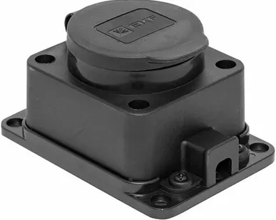 фото Розетка 1-м Омега угловая настенная с защитной крышкой каучук 230В 2P+PE 16A IP44 EKF