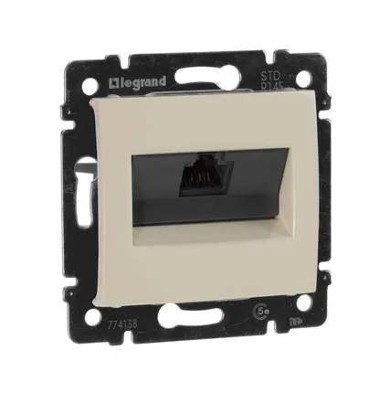 Фото №2 Механизм розетки информ. 1-м СП Valena RJ45 CAT.5E UTP на винтах сл. кость Leg 774138