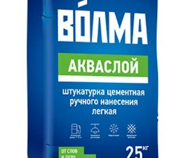 фото Смесь сухая цементная отделочная штукатурная "Волма-Акваслой" 25кг (48 шт на палл.)