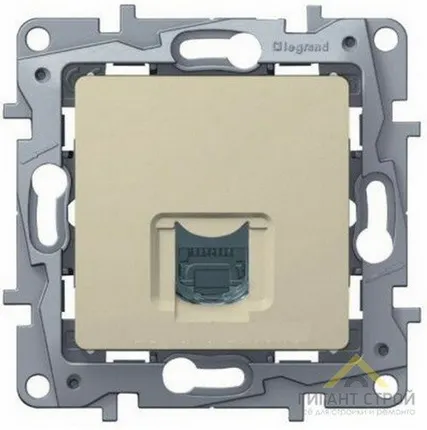 Фото №0 Механизм розетки информ. 1-м RJ45 интернет ETIKA кат.5 UTP сл. кость Leg 672341