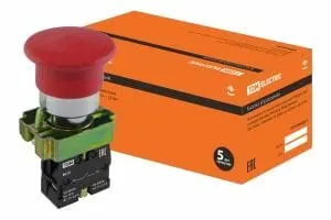 Фото №0 Кнопка BС41 "Грибок" без подсветки красный 1з TDM