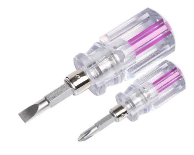 фото Отвертка комбинированная прозрачная рукоятка двухсторонний стержень 40мм (крестовая PH2 шлицевая SL 6мм) Rexant 12-4743