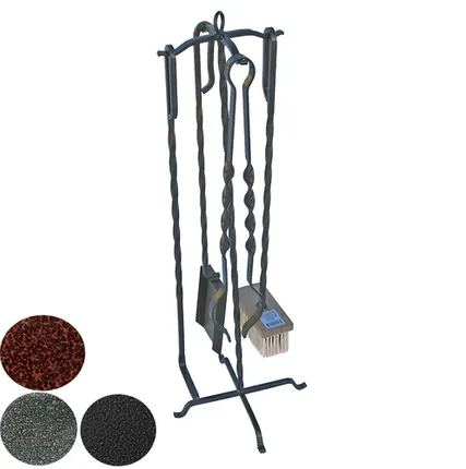 Фото №0 Набор для камина на стойке (4пред) бронза