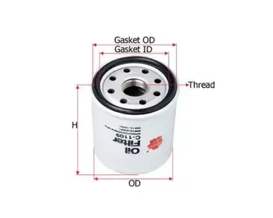 фото Фильтр масляный SAKURA C1109 Toyota Avensis 1.6VVTI 97-00/Yaris 1.0-1.5i 06>