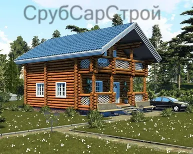 фото Сруб из оцилиндрованного бревна 240мм. "Дом у реки"