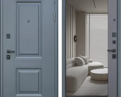 фото Входная дверь Ювентус муар серый-зеркало Графит АСД