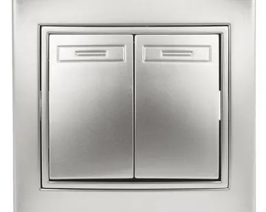 фото Выключатель 2-кл. СП Plano 10А IP20 1-104-03 250В алюм. Intro Б0030042