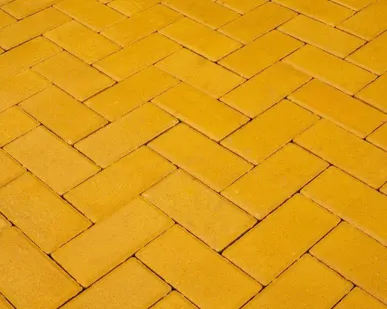 фото Тротуарная плитка прямоугольник желтый 6 см толщиной