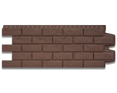 фото Фасадная панель Grand Line Состаренный кирпич Коричневый 1109*418 (раб.размер 990*386 мм)