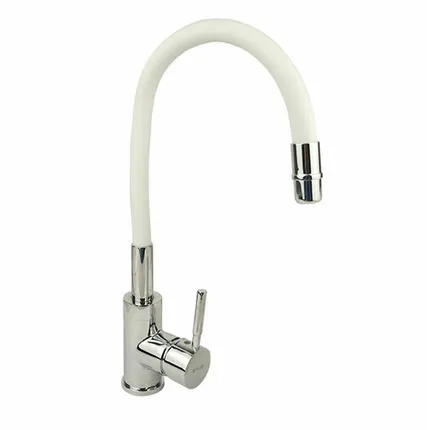 Фото №0 Смеситель для кухни GrossAqua Colorflex, с гибким изливом, белый (3241508W)