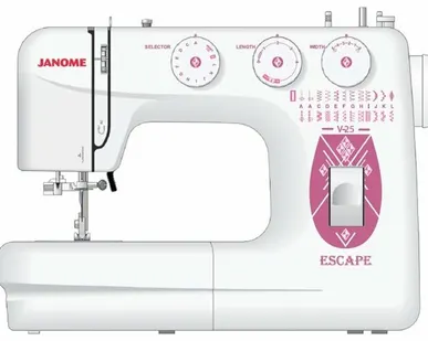 фото Швейная машина Janome Escape V-25, белый, розовый