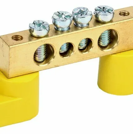 Фото №0 Шина IEK Шина PE "земля" ШНИ-8х12-4-У2-Ж жёлтый (YNN10-812-4C2-K05)