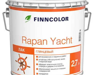 фото Лак FINNCOLOR Лак для отделки панелей яхт FINNCOLOR Rapan Yacht 2,7 л глянцевый алкидно-уретановый