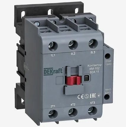 Фото №0 Контактор 80А 380В без реле 1НО 1НЗ (КМ-102) 22025DEK