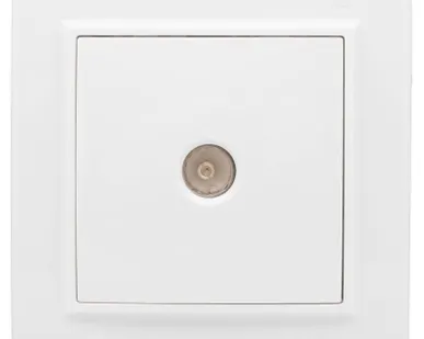 фото Розетка TV 1-м СП Минск 75Ом 5-862МГц бел. Basic EKF ERA00-027-10